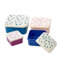 Set of 4 Watercolour Splash Print Snack Boxes By Rice DK